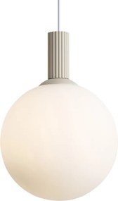 Skandynawska Lampa Wisząca Beżowa z Opalowym Szkłem - Polly
