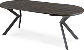 Stół Okrągły Rozkładany LUKAS 100-250 cm Czarny Nowoczesny Loft