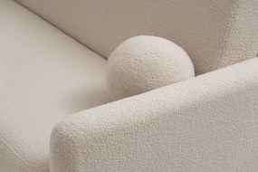 Sofa rozkładana Nido trzyosobowa 140 cm z pojemnikiem - jasny beżowy boucle Quelle 03