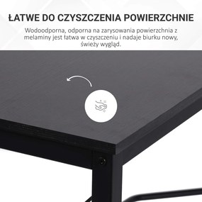 HOMCOM Biurko komputerowe, biurko narożne w kształcie litery L, biurko narożne, MDF, kolor naturalny/czarny