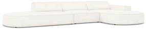 Beżowy narożnik (prawostronny) z materiału bouclé Jodie – Micadoni Home