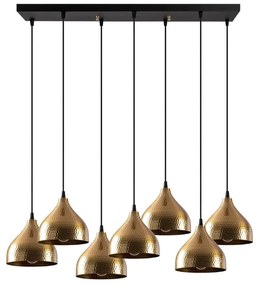 Lampa wisząca w czarno-złotym kolorze z metalowym kloszem Tattoo – Opviq lights