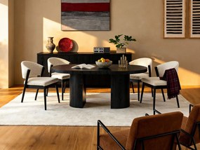 Stół do jadalni rozkładany dla 4 do 12 osób z MDF - Czarny - SIDRINA