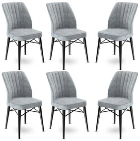 Zestaw krzeseł do jadalni Flex Grey, 6 szt.