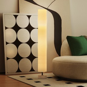 HOMCOM Lampa stojąca do salonu z kloszem lnianym, włącznik nożny | Aosom PL