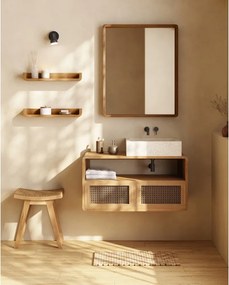 Stołek z litego drewna tekowego w naturalnym kolorze Vicentina – Kave Home