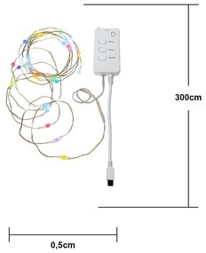 Girlanda świetlna na USB liczba żarówek 30 szt. długość 300 cm Smart Strip – Star Trading