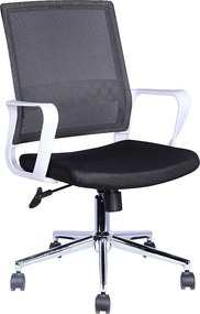 Fotel biurowy - obrotowy i regulowany na wysokość - materiał - czarny - LORIANA