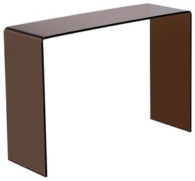 Konsola z giętego szkła hartowanego - Brązowy - ALONZO