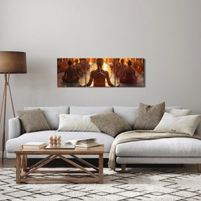 Obraz - Lekcje jogi (z zegarem) (90x30 cm)