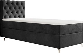 BOXBETT CHESTER 120x200 Monolith 97 z materacem H3 i topperem łóżko z pojemnikiem, pojedyncze, hotelowe, do sypialni, ze schowkiem