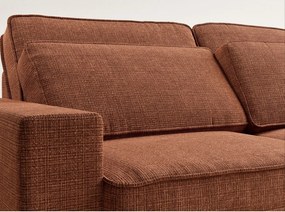 Narożnik z tkaniny szenilowej (prawostronny/w kształcie litery L) w kolorze miedzi Kirou – Maison de Rêve