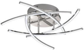 Metalowa lampa sufitowa LED ze zdalnym sterowaniem w kolorze srebra Cross – Fischer &amp; Honsel