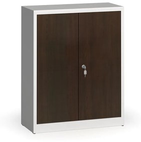 Szafy spawane z laminowanymi drzwiami, 1150 x 920 x 400 mm, RAL 7035/wenge