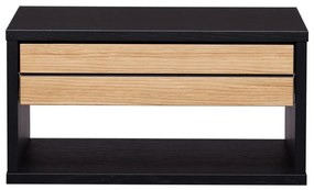 Czarno-naturalna wisząca szafka nocna w dekorze dębu Stripe – Woodman