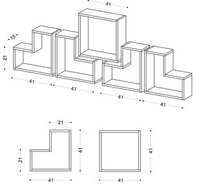 Biała wielopoziomowa półka 180 cm Elitra – Kalune Design