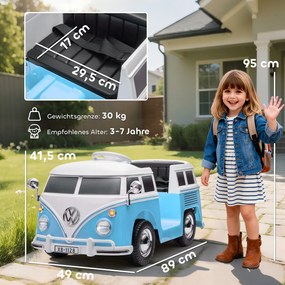 AIYAPLAY Dziecięcy samochód elektryczny, 12V pojazd dziecięcy z MP3, podwójnym silnikiem, klaksonem, miękki start, 89x49x41,5 cm, niebieski