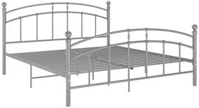 Popielate metalowe łóżko małżeńskie 160x200 cm - Serafi