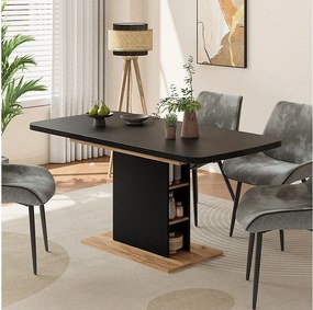 Stół jadalny czarny/złoty dąb 120x80x77.3 fenaro