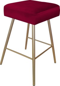 Hoker MAX krzesło barowe tkanina Welur podstawa metalowa : Kolor nogi - Złota stożek, Kolor tkaniny - VELVET - MG31, Typ siedziska - Siedzisko stałe