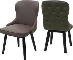 Krzesło do jadalni MCW-M60 (zestaw 2 sztuk), ciemnozielono-szary