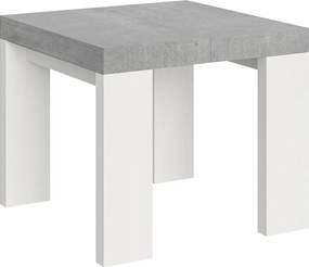 Stół rozkładany 90x90/246 cm Blat Roxell Mix Cement - nogi z białego jesionu
