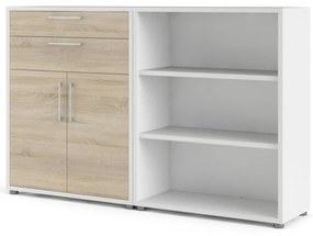 Biały regał modułowy w dekorze dębu 178x113 cm Prima – Tvilum