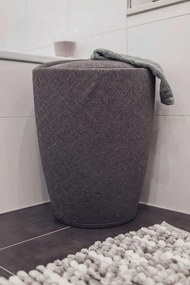 Pufa CANDY GREY - kosz na pranie, 2w1, WENKO
