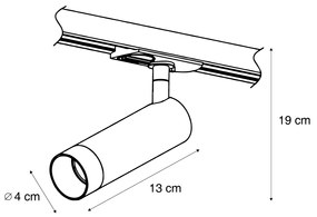 Nowoczesny reflektor w kolorze beżowym do 1-fazowego systemu szynowego GU10 35mm - Iconic Jeana Luxe Nowoczesny Oswietlenie wewnetrzne