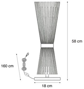 Rustykalna lampa stołowa mosiądz - Broom Rustykalny / Vintage Oswietlenie wewnetrzne