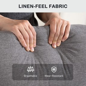 HOMCOM Regulowany Fotel Relaksacyjny z Podnóżkiem, Nowoczesny Tapicerowany Fotel, Ciemnoszary