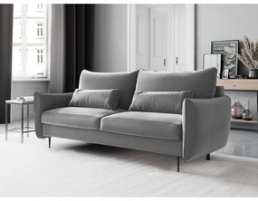 Jasnoszara sofa rozkładana ze schowkiem Cosmopolitan Design Vermont