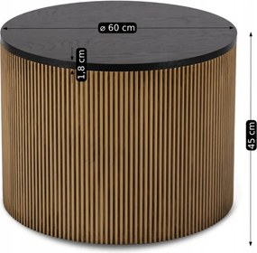 Stolik Kawowy MIRACLE 60 cm Czarny/Złoty Nowoczesny Loft