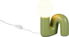 Zielona lampa stołowa ceramiczna (wysokość 21,5 cm) Quinn – Reality