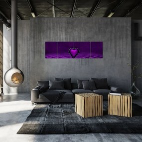 Obraz fioletowego serca (170x50 cm)