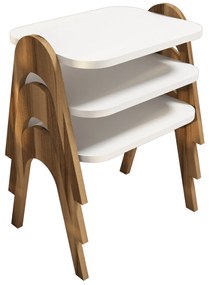 Stolik do odkładania Paris White, 3 szt.