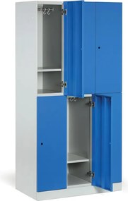 Szafka skrytkowa S1, 6 schowków, 1850 x 900 x 500 mm, zamek RFID, drzwi czerwone