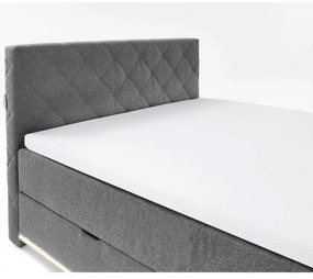 Szare łóżko boxspring ze schowkiem 180x200 cm Messina – Meise Möbel