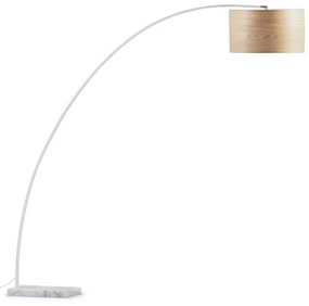 Biała/w naturalnym kolorze lampa stojąca z drewnianym kloszem (wysokość 210 cm) Juhe Ash – Kave Home