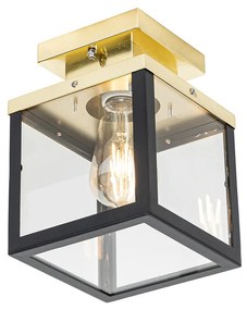 Zewnetrzna Industrialna lampa sufitowa zewnętrzna czarna ze złotem - RotterdamPrzemysłowy Oswietlenie zewnetrzne