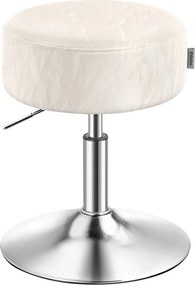 Regulowane krzesło do toaletki AURA, Ø35cm, kremowe Vasagle