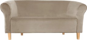Sofa Milo tkanina Welur : Kolor nogi - Drewno, Kolor tkaniny - VELVET - MG09, Typ tkaniny - Velvet, Wysokość nogi - 15 cm