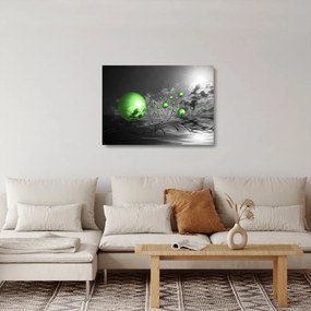Obraz na szkle - zielone abstrakcyjne kule (70x50 cm)