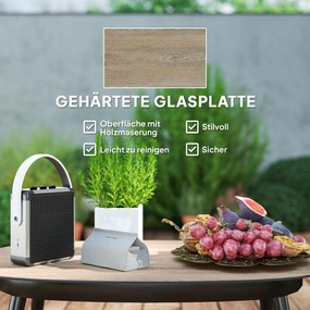 Outsunny Zestaw mebli ogrodowych z Polirattanu: Lounge-Set z sofą 2-osobową, fotelami i stolikiem kawowym oraz poduszkami dla 4 osób, w kolorze ciemnoszarym+żółtym