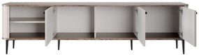 Szafka RTV Vesper 3D 187 cm - kaszmir / orzech / czarne nogi