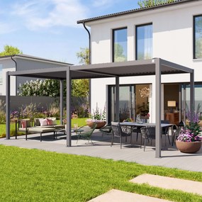 PRIMEYARD 3x6m Pergola Premium, lamelowa, szaroperłowy - (400110)