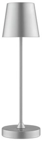 Brilliant - Lampa stołowa LED ELORA, ściemnialna, ładowalna, dotykowa, LED/2,5W/5V 2700K IP44, srebrna
