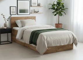 Łóżko SOFIA 90 x 200 cm, dąb artisan Stelaż: Ze stelażem listwowym rolowanym, Materac: Materac Coco Maxi 20 cm