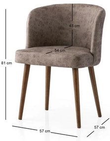 Zestaw krzeseł do jadalni Zen Mink and Black, 4sztuki