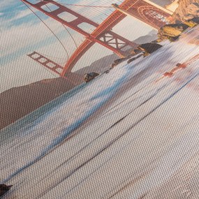 Obraz - Golden Gate Bridge (z zegarem) (90x30 cm)